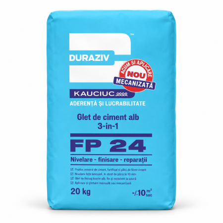 Glet alb 3-in-1 Duraziv FP 24 cu Kauciuc, 0,5-10 mm, 20 kg